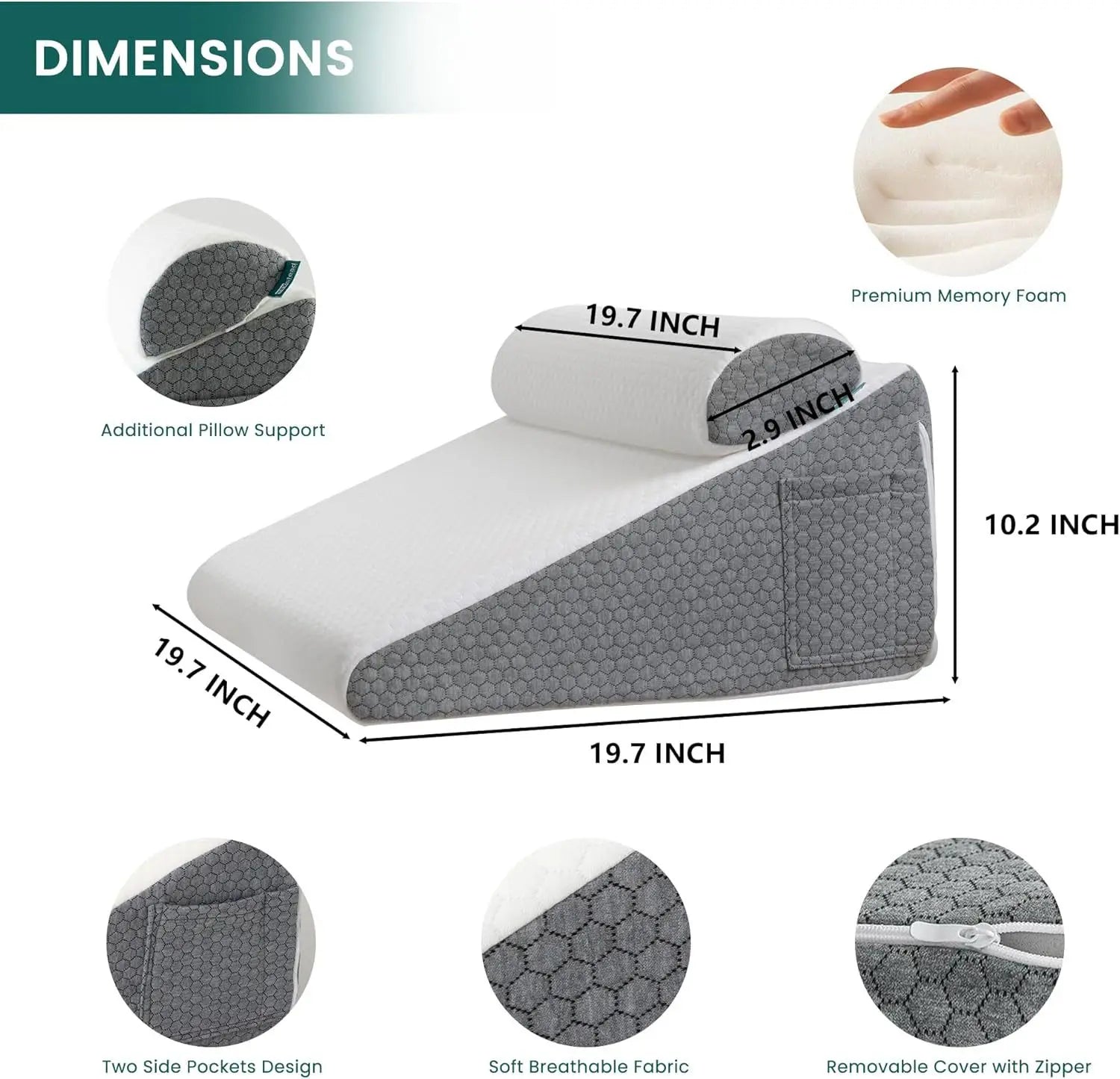 ErgoPlen™ Memory Foam Wedge Pillow