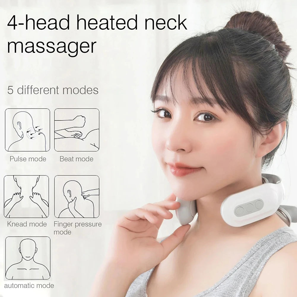 Masajeador Cervical Eléctrico 4 Cabezales con Calor ErgoPlen™