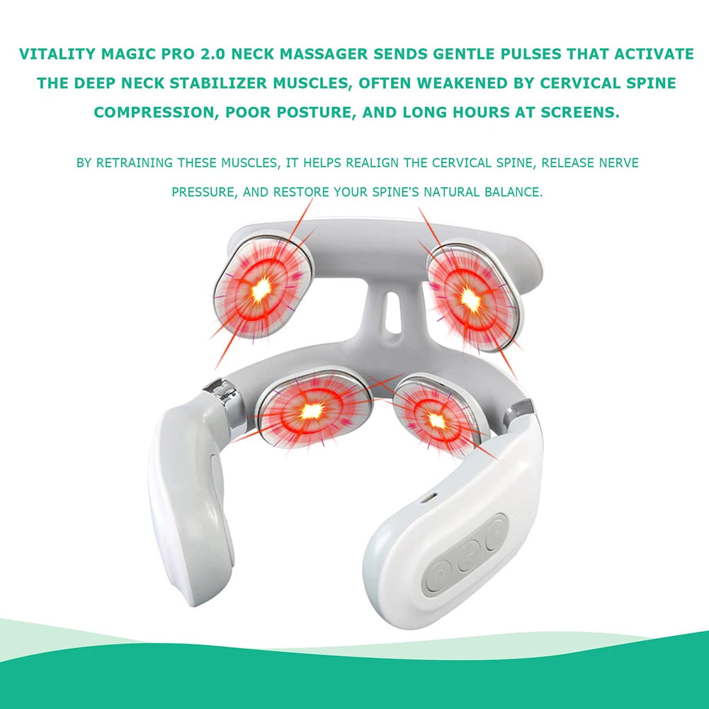 Masajeador Cervical Eléctrico 4 Cabezales con Calor ErgoPlen™