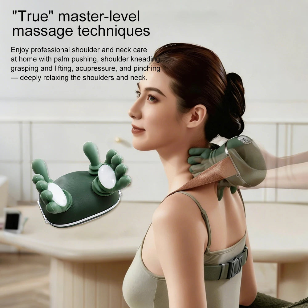 Masajeador Cervical y de Hombros 4D con  Bionic Palm | Masaje Shiatsu  | Masajeador Portátil para Casa y Oficina