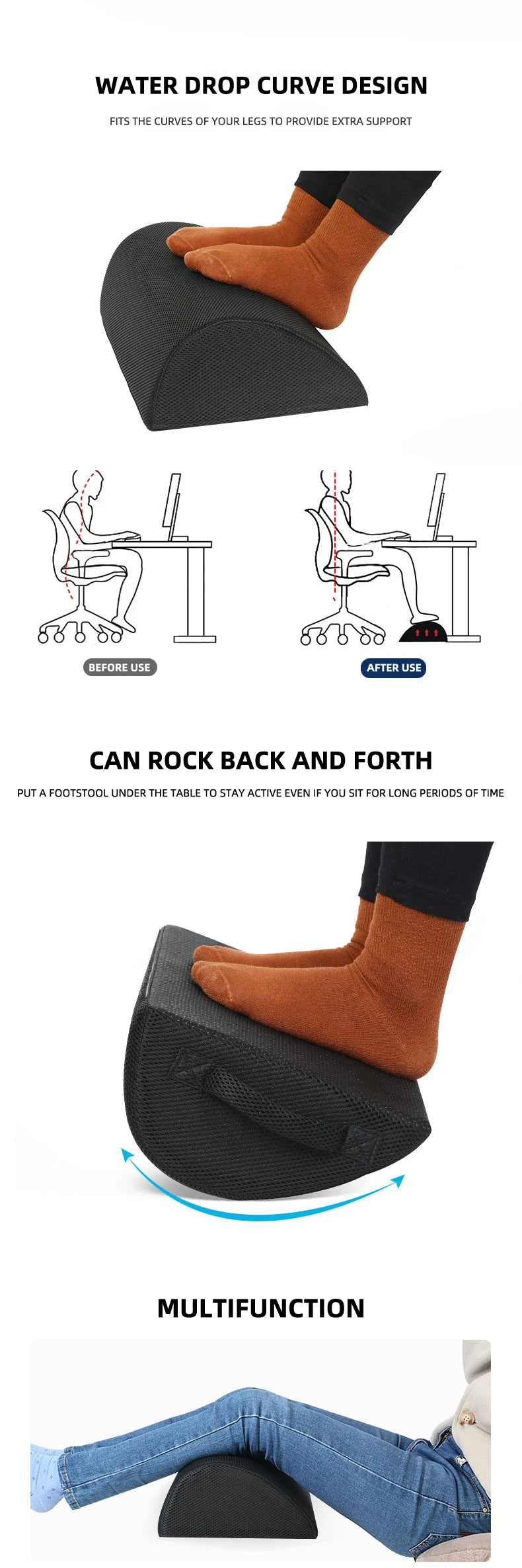 Ergonomic Memory Foam Footrest