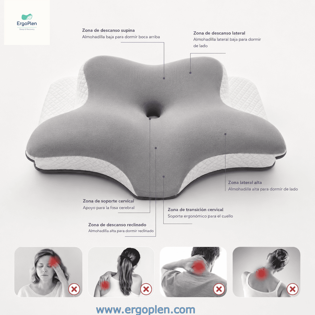 Almohada cervical mariposa ErgoPlen forma envolvente