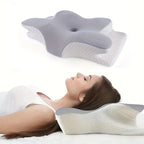 Almohada cervical mariposa ErgoPlen sujeta durante toda la noche