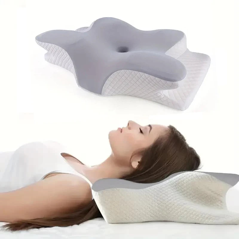 Almohada cervical mariposa ErgoPlen sujeta durante toda la noche